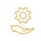 Cog over hand icon